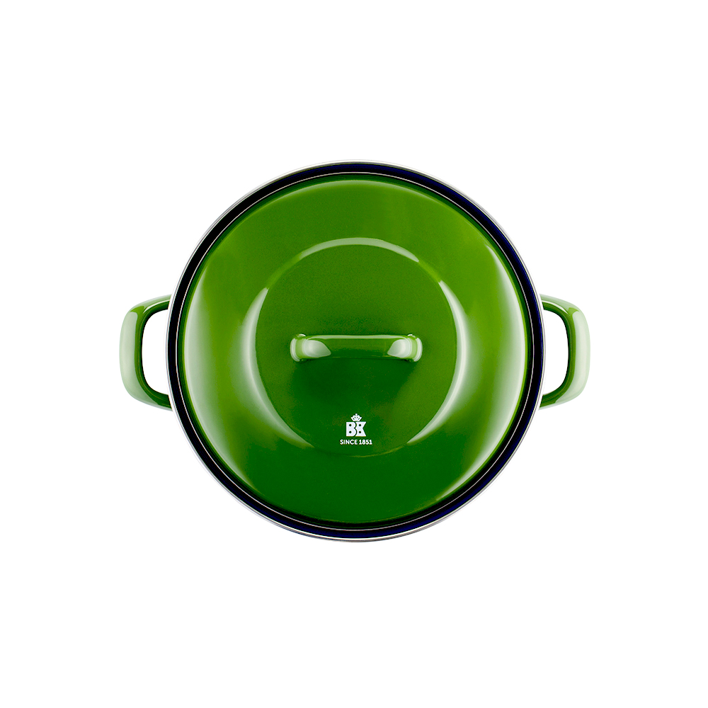 [荷蘭BK]碳鋼琺瑯鍋 20公分 雙耳鍋 綠-德國製