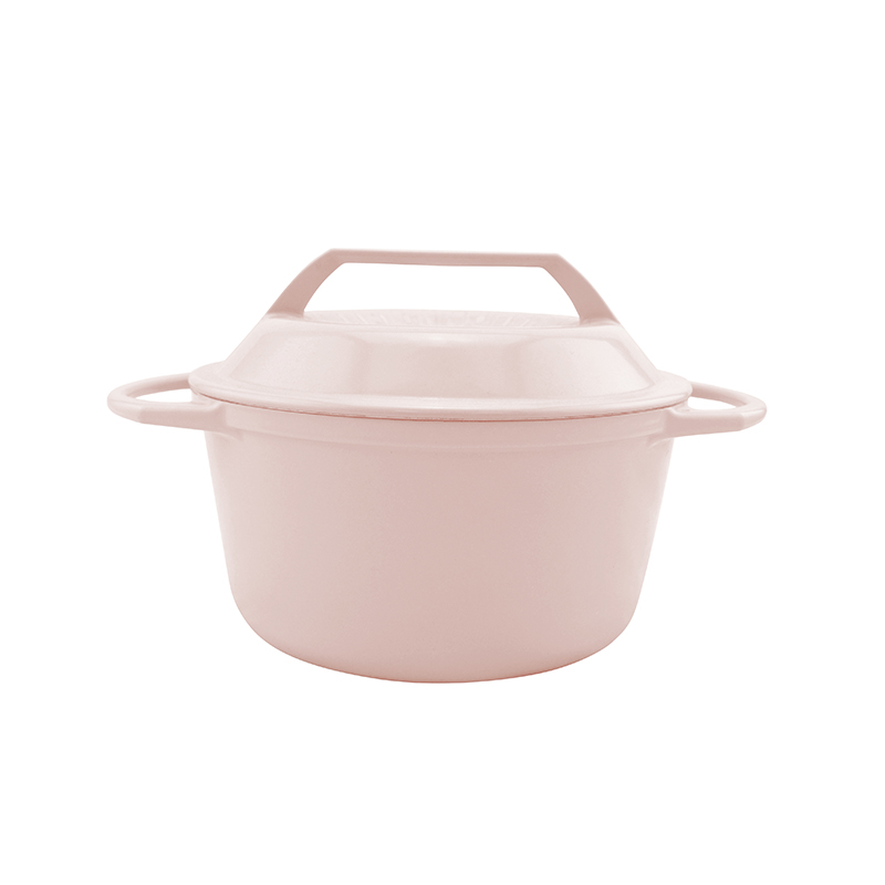 日本燕子鍋-不鏽鋼琺瑯鍋18公分(深型)-蜜桃粉